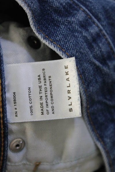Slvrlake Womens Cotton Buttoned Paneled Detail Skinny Jeans Blue Size 25