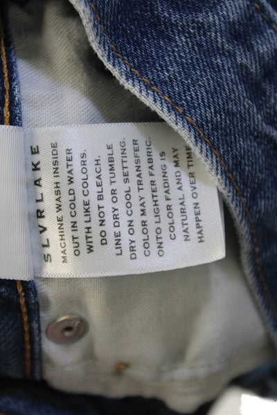 Slvrlake Womens Cotton Buttoned Paneled Detail Skinny Jeans Blue Size 25