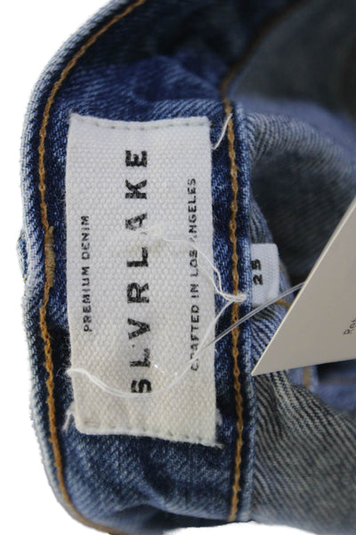 Slvrlake Womens Cotton Buttoned Paneled Detail Skinny Jeans Blue Size 25