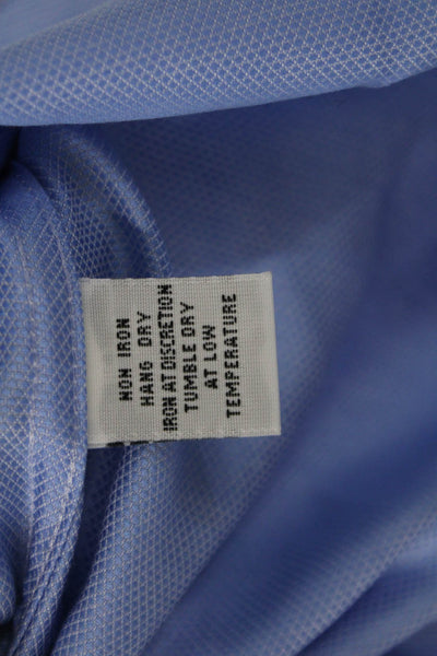 Hawes & Curtis Mens Cotton Diamond Printed Buttoned Dress Shirt Blue Size 34