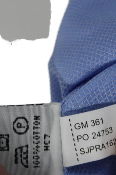 Hawes & Curtis Mens Cotton Diamond Printed Buttoned Dress Shirt Blue Size 34