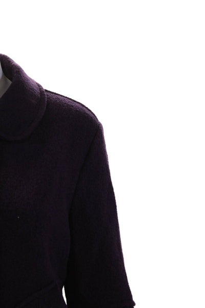 Eva Tralala Womens Wool Teardrop Detail Skirt And Jacket Set Purple Size 23