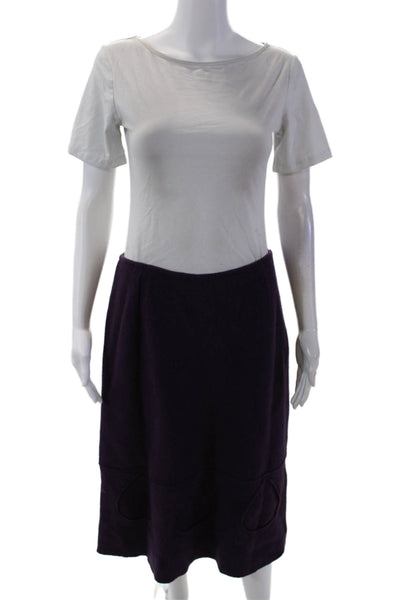 Eva Tralala Womens Wool Teardrop Detail Skirt And Jacket Set Purple Size 23