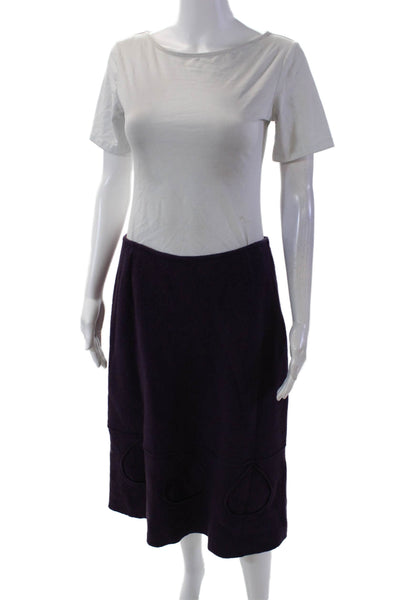 Eva Tralala Womens Wool Teardrop Detail Skirt And Jacket Set Purple Size 23