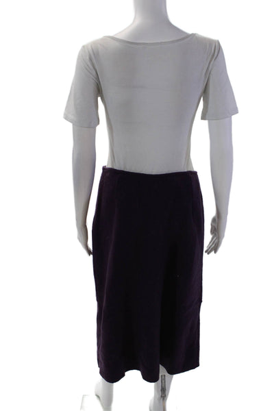 Eva Tralala Womens Wool Teardrop Detail Skirt And Jacket Set Purple Size 23