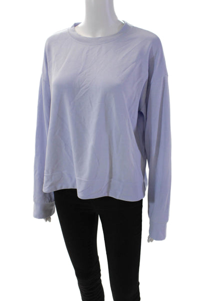 Athleta Womens Crew Neck Long Sleeve Casual Sweatshirt Lilac Purple Size L
