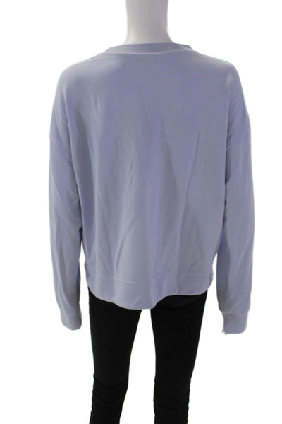 Athleta Womens Crew Neck Long Sleeve Casual Sweatshirt Lilac Purple Size L
