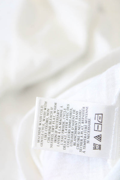 ALC Womens 3/4 Sleeve Scoop Neck Tee Shirt White Cotton Size Large