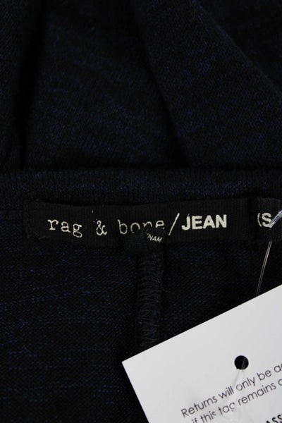 Rag & Bone Jean Womens Knit V-Neck Long Sleeve Pullover Blouse Top Navy Size XS