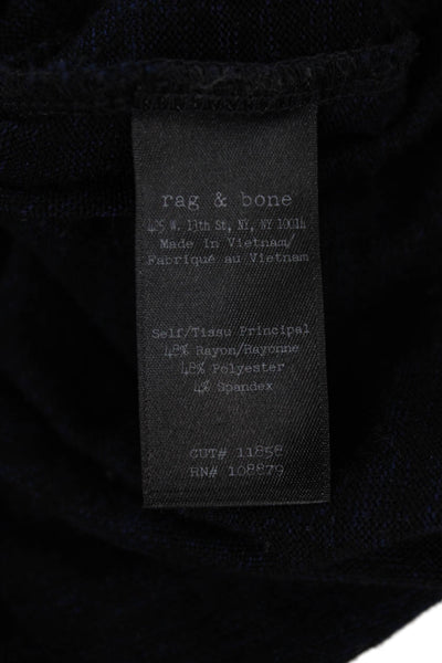 Rag & Bone Jean Womens Knit V-Neck Long Sleeve Pullover Blouse Top Navy Size XS