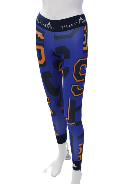 Adidas by Stella McCartney Women Graphic Print Cropped Leggings Blue Size XS