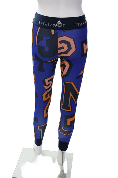 Adidas by Stella McCartney Women Graphic Print Cropped Leggings Blue Size XS
