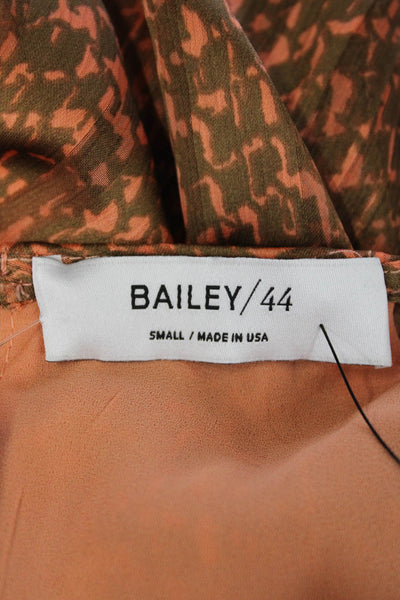 Bailey 44 Womens Satin Abstract Printed Gold Tone Hardware Blouse Coral Size S