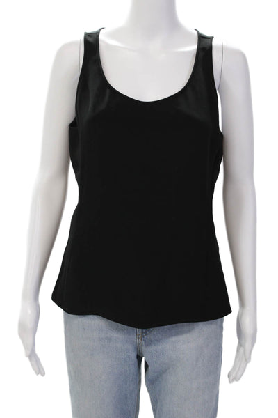 Armani Collezioni Womens Scoop Neck Side Zip Sleeveless Tank Top Black Size 10
