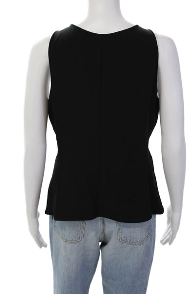 Armani Collezioni Womens Scoop Neck Side Zip Sleeveless Tank Top Black Size 10