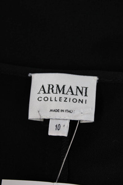Armani Collezioni Womens Scoop Neck Side Zip Sleeveless Tank Top Black Size 10