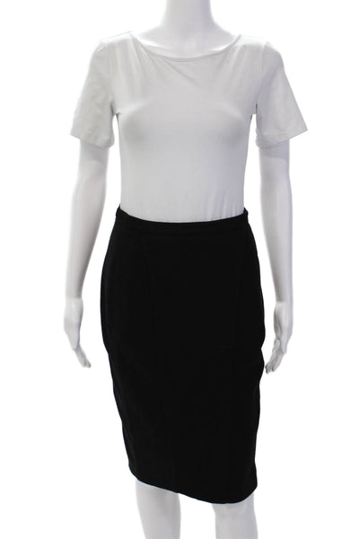 Narciso Rodriguez Womens Wool Full Back Zipped Straight Skirt Black Size EUR 40