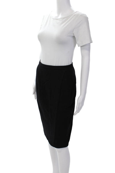 Narciso Rodriguez Womens Wool Full Back Zipped Straight Skirt Black Size EUR 40