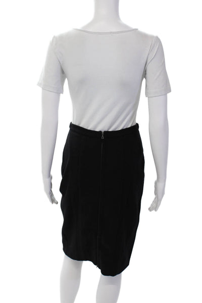 Narciso Rodriguez Womens Wool Full Back Zipped Straight Skirt Black Size EUR 40