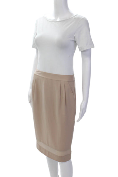 Philosophy di Alberta Ferretti Womens Pleated Straight Skirt Beige Size 4