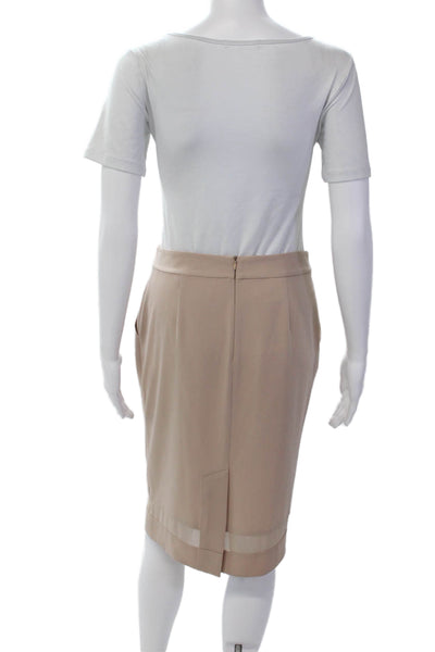 Philosophy di Alberta Ferretti Womens Pleated Straight Skirt Beige Size 4
