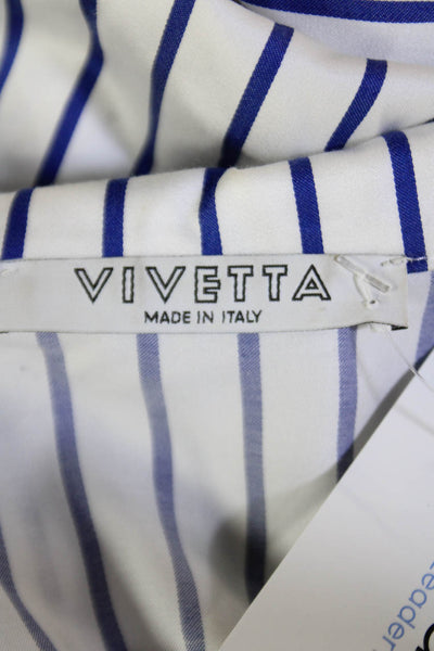 Vivetta Womens Cotton Long Sleeve Stripe Button Up Blouse White Size EUR 42