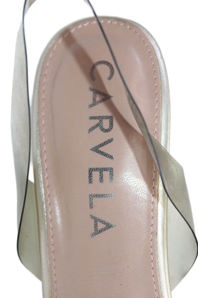 Carvela Womens Studded Pointed Toe Pump Slip-On High Heels Gray Size 11