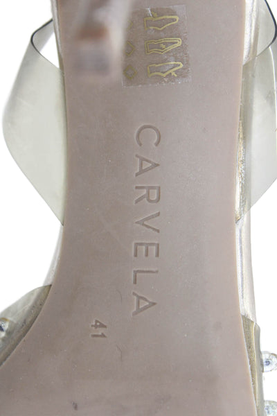 Carvela Womens Studded Pointed Toe Pump Slip-On High Heels Gray Size 11