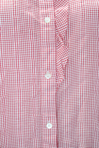 J. Mclaughlin Womens Fletcher Ruffle Sleeveless Button Down Plaid Shirt Size L