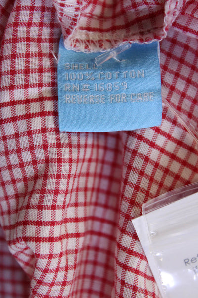 J. Mclaughlin Womens Fletcher Ruffle Sleeveless Button Down Plaid Shirt Size L