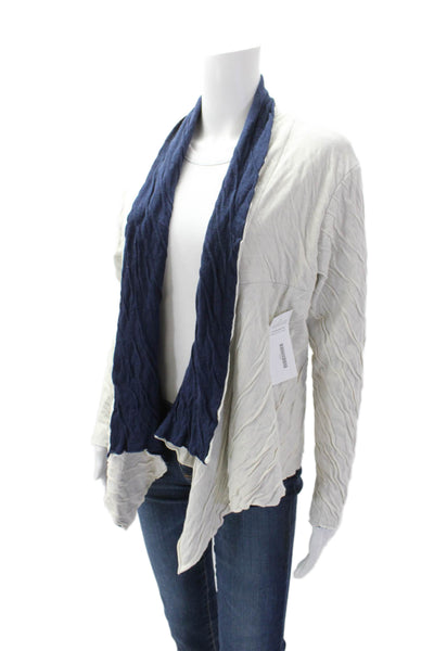 Susanna Women's Long Sleeves Reversible Open Front Jacket Navy Blue Size M