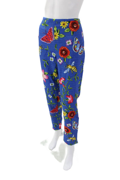 J. Mclaughlin Women's Hook Closure Flat Front Straight Leg Pants Floral Sz 12