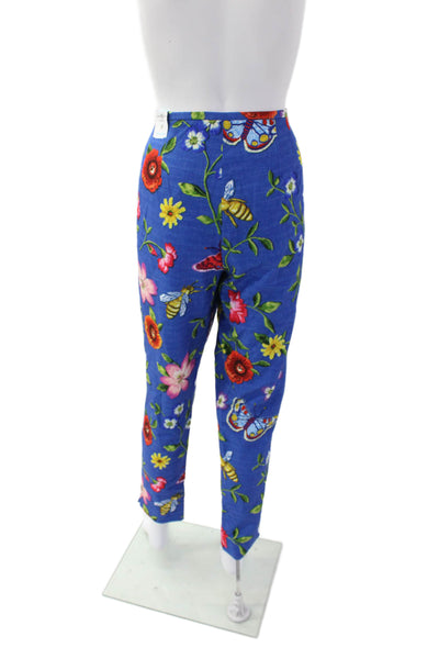 J. Mclaughlin Women's Hook Closure Flat Front Straight Leg Pants Floral Sz 12
