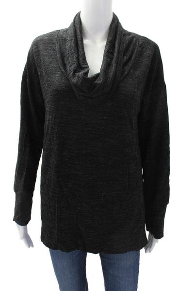 Tahari Women's Cowl Neck Long Sleeves Pullover Sweater Black Size M