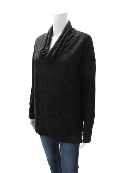 Tahari Women's Cowl Neck Long Sleeves Pullover Sweater Black Size M