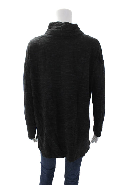 Tahari Women's Cowl Neck Long Sleeves Pullover Sweater Black Size M