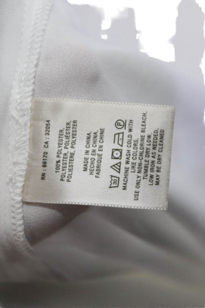Maeve Anthropologie Womens Silk Long Sleeve V-neck Button Blouse White Size 10