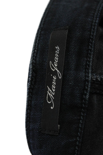 Mavi Jeans Womens Zip Button Lined Skinny Leg Beaded Gem Jeans Dark Blue Size EU