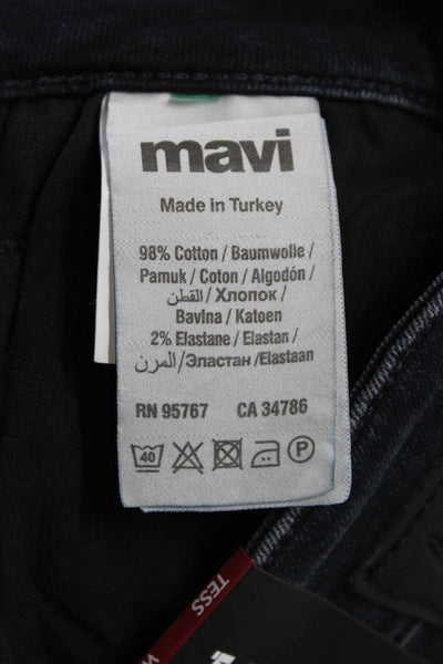 Mavi Jeans Womens Zip Button Lined Skinny Leg Beaded Gem Jeans Dark Blue Size EU