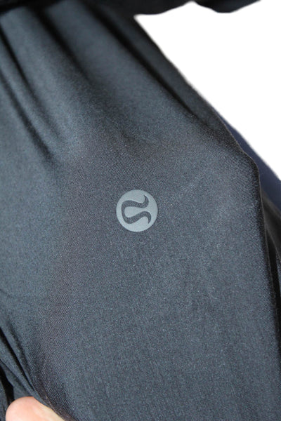 Lululemon Womens Textured Long Sleeve Round Neck Crop Blouse Black Size M