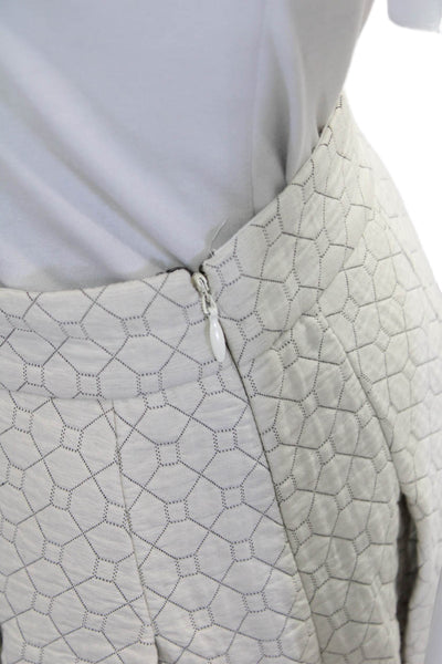 10 Crosby Derek Lam X Intermix Womens Cotton Quilted Printed Skirt White Size 2