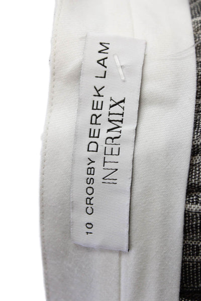 10 Crosby Derek Lam X Intermix Womens Cotton Quilted Printed Skirt White Size 2