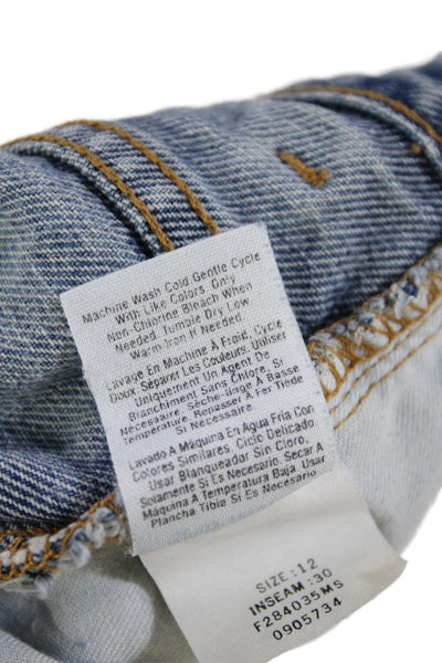 DKNY Jeans Womens High Rise Zip Up Straight Leg Jeans Blue Cotton Size 12