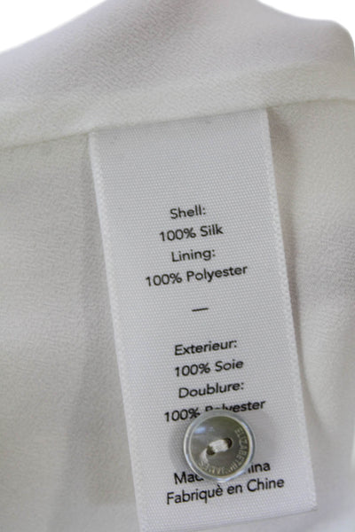Elizabeth and James Womens Silk Sheer Sleeve Detail Blouse White Size S