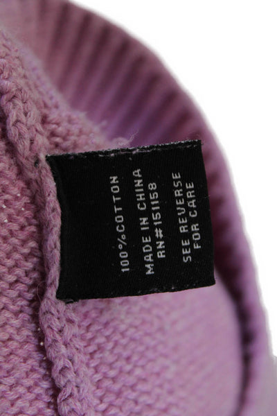 525 America Womens Cotton Knit High Neck Pullover Sweater Top Purple Size S