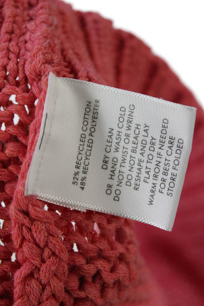 White + Warren Womens Cotton Blend Knit V-Neck Pullover Sweater Top Pink Size S