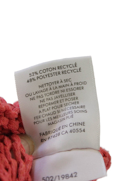 White + Warren Womens Cotton Blend Knit V-Neck Pullover Sweater Top Pink Size S