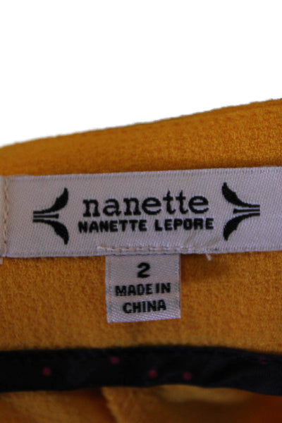 Nanette Nanette Lepore Womens High Rise Wide leg Trouser Pants Yellow Size 2