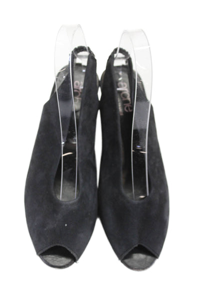 Arche Womens Textured Open Toe Slingback Block Heels Black Size EUR 37