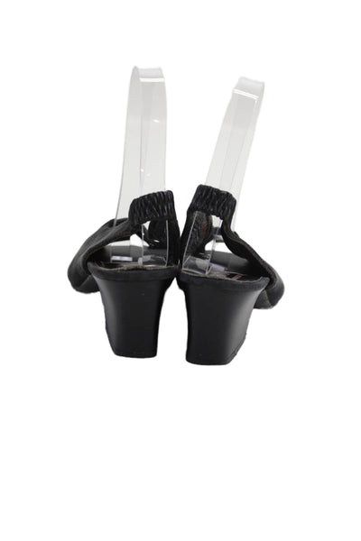 Arche Womens Textured Open Toe Slingback Block Heels Black Size EUR 37
